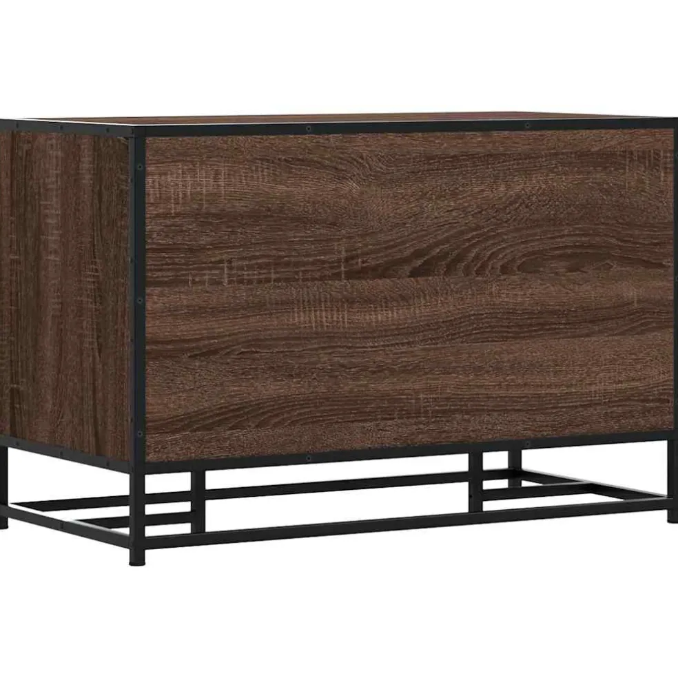 vidaXL Schoenenbank 80x40x53,5 cm bewerkt hout en metaal bruin eiken