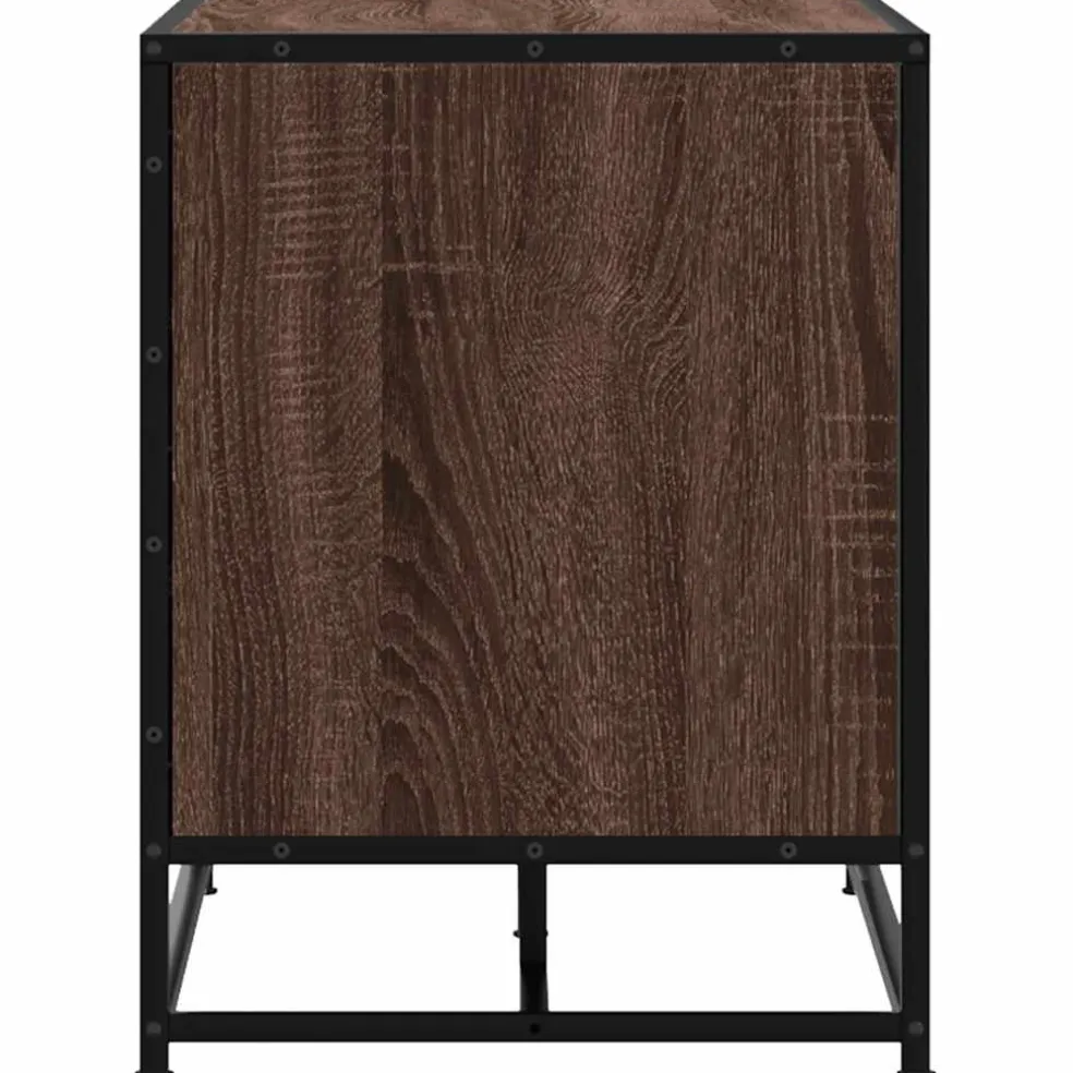 vidaXL Schoenenbank 80x40x53,5 cm bewerkt hout en metaal bruin eiken