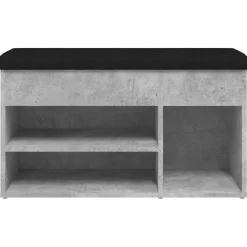 vidaXL Schoenenbank 82x32x45,5 cm bewerkt hout betongrijs