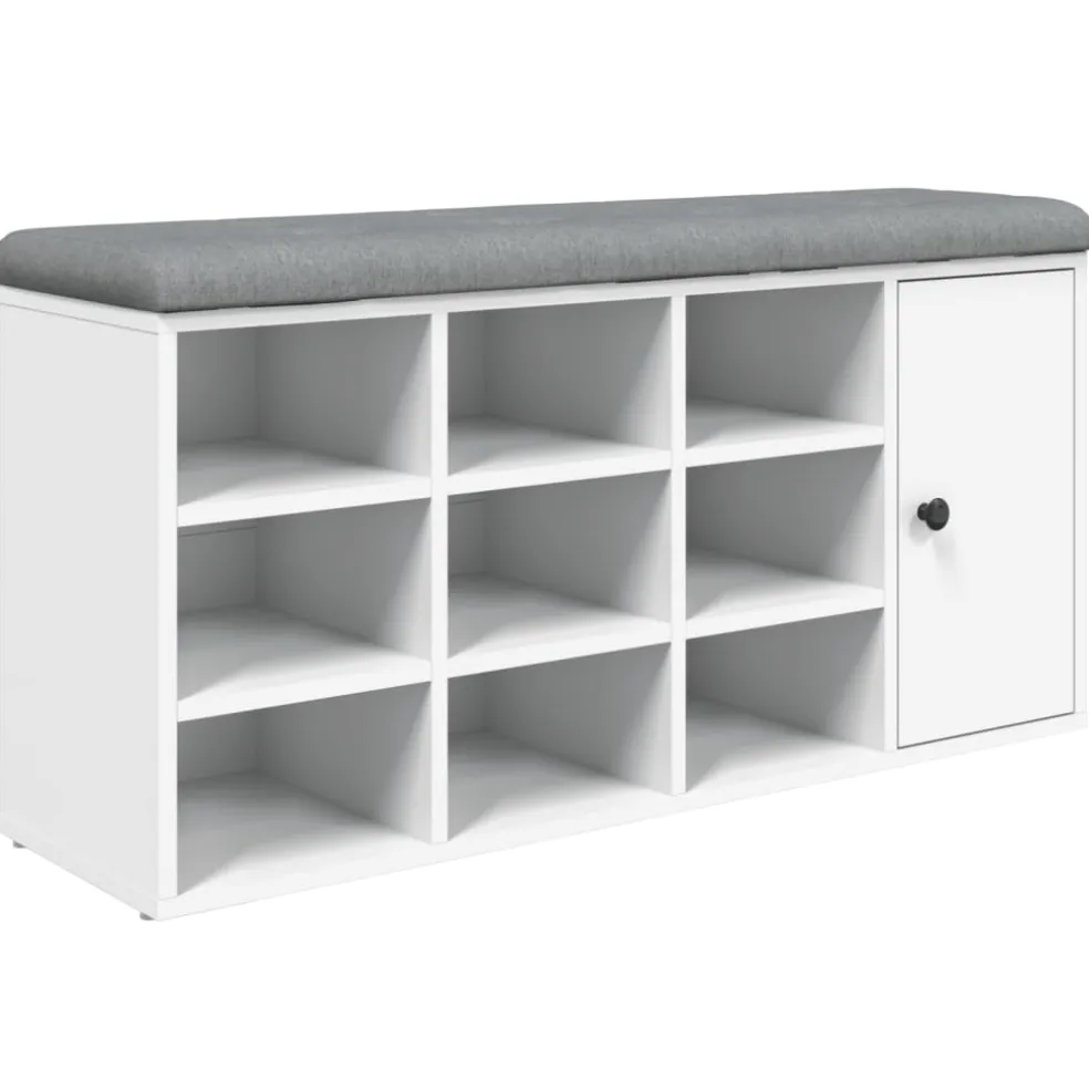 vidaXL Schoenenbank 102x32x50 cm bewerkt hout wit