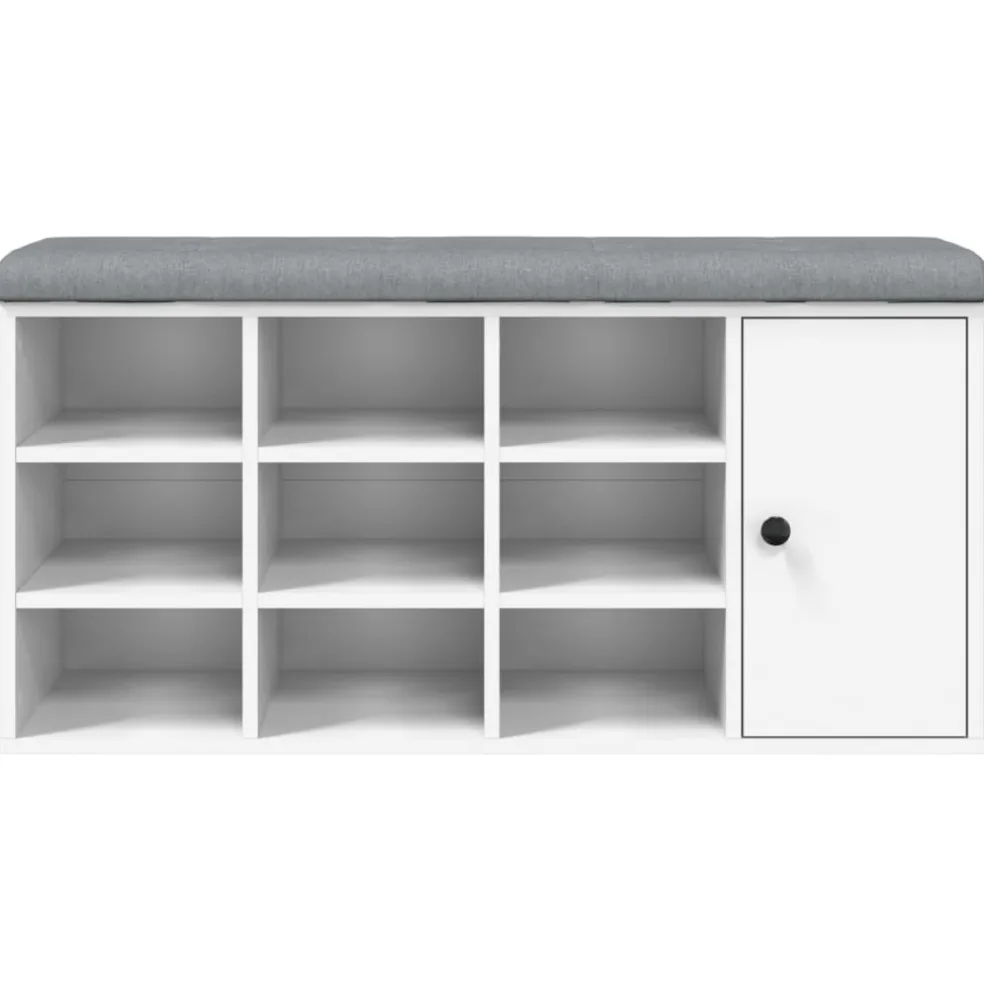 vidaXL Schoenenbank 102x32x50 cm bewerkt hout wit