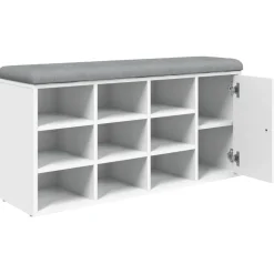 vidaXL Schoenenbank 102x32x50 cm bewerkt hout wit