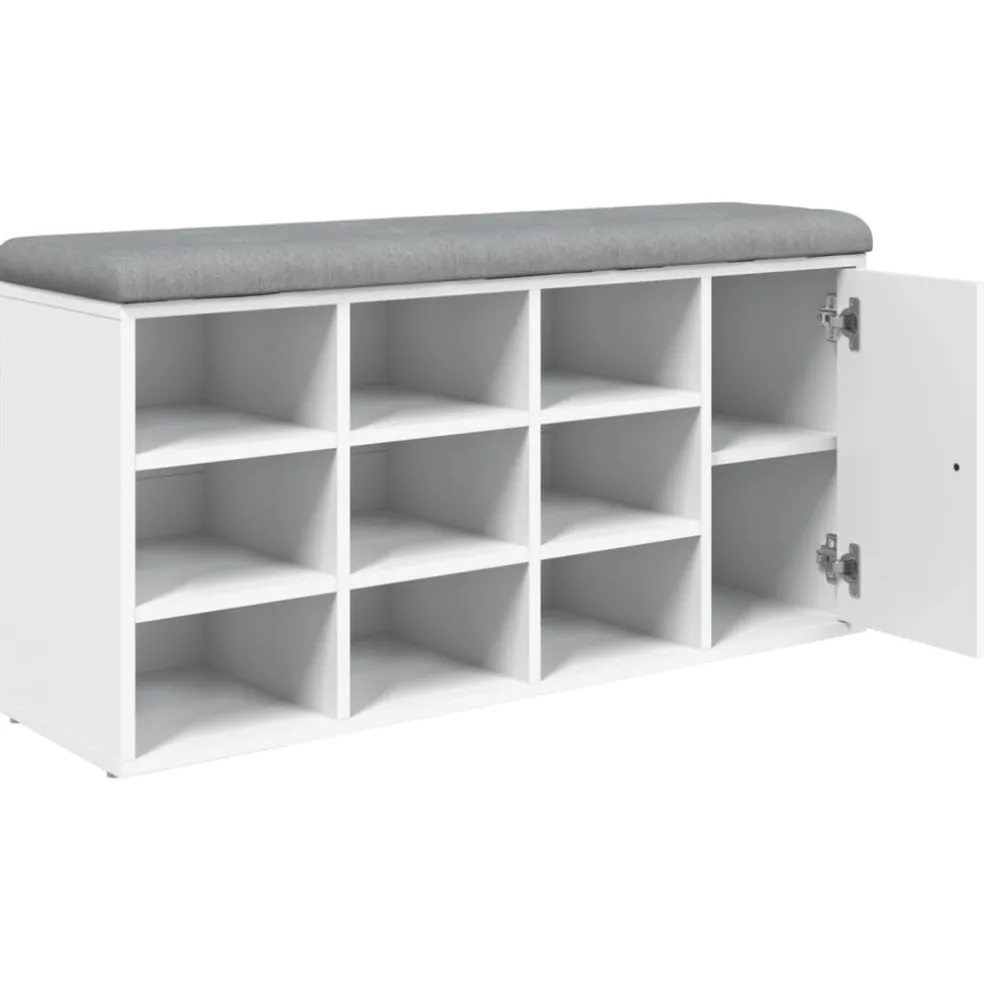 vidaXL Schoenenbank 102x32x50 cm bewerkt hout wit