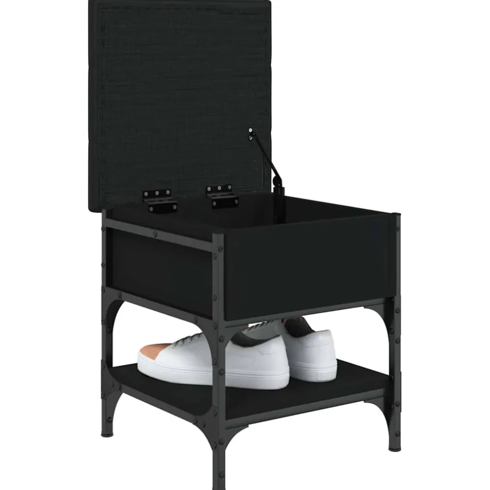 vidaXL Schoenenbank 42x42x45 cm bewerkt hout zwart