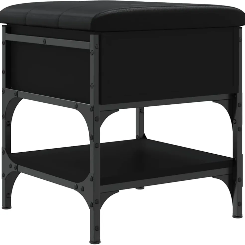 vidaXL Schoenenbank 42x42x45 cm bewerkt hout zwart