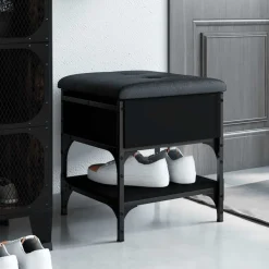 vidaXL Schoenenbank 42x42x45 cm bewerkt hout zwart