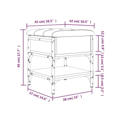 vidaXL Schoenenbank 42x42x45 cm bewerkt hout zwart