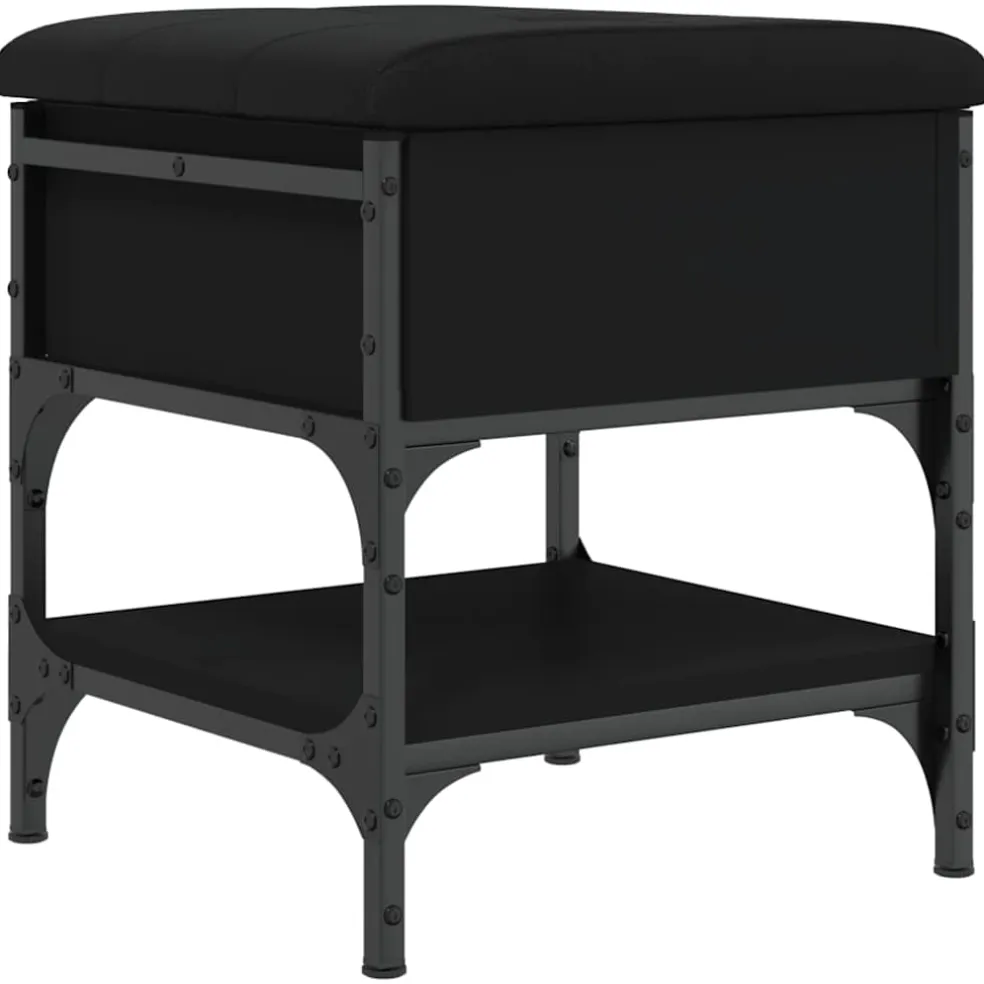 vidaXL Schoenenbank 42x42x45 cm bewerkt hout zwart