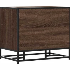 vidaXL Schoenenbank 60x40x53,5 cm bewerkt hout en metaal bruin eiken
