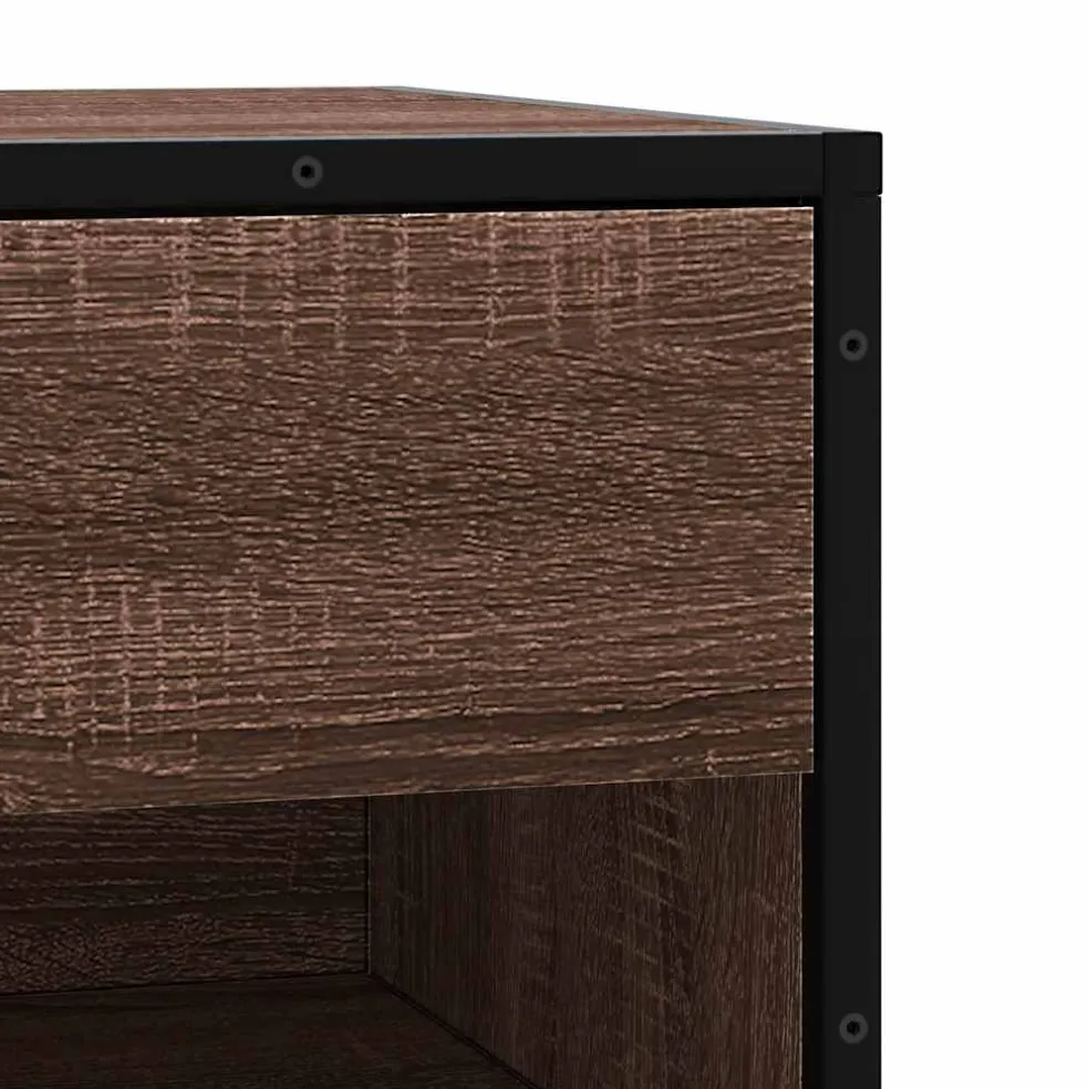 vidaXL Schoenenbank 60x40x53,5 cm bewerkt hout en metaal bruin eiken