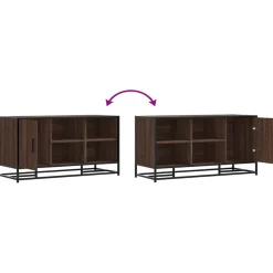 vidaXL Schoenenbank 100x40x53,5 cm bewerkt hout en metaal bruin eiken