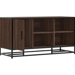 vidaXL Schoenenbank 100x40x53,5 cm bewerkt hout en metaal bruin eiken