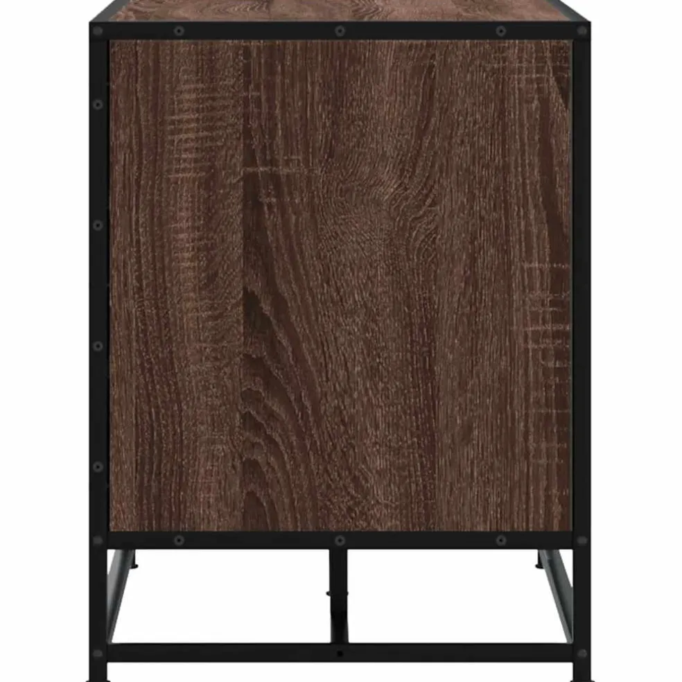 vidaXL Schoenenbank 100x40x53,5 cm bewerkt hout en metaal bruin eiken
