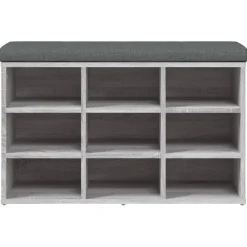 vidaXL Schoenenbank 82x32x50 cm bewerkt hout grijs sonoma eikenkleurig