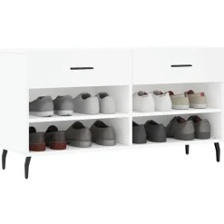 vidaXL Schoenenbank 102x35x55 cm bewerkt hout wit