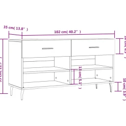 vidaXL Schoenenbank 102x35x55 cm bewerkt hout wit