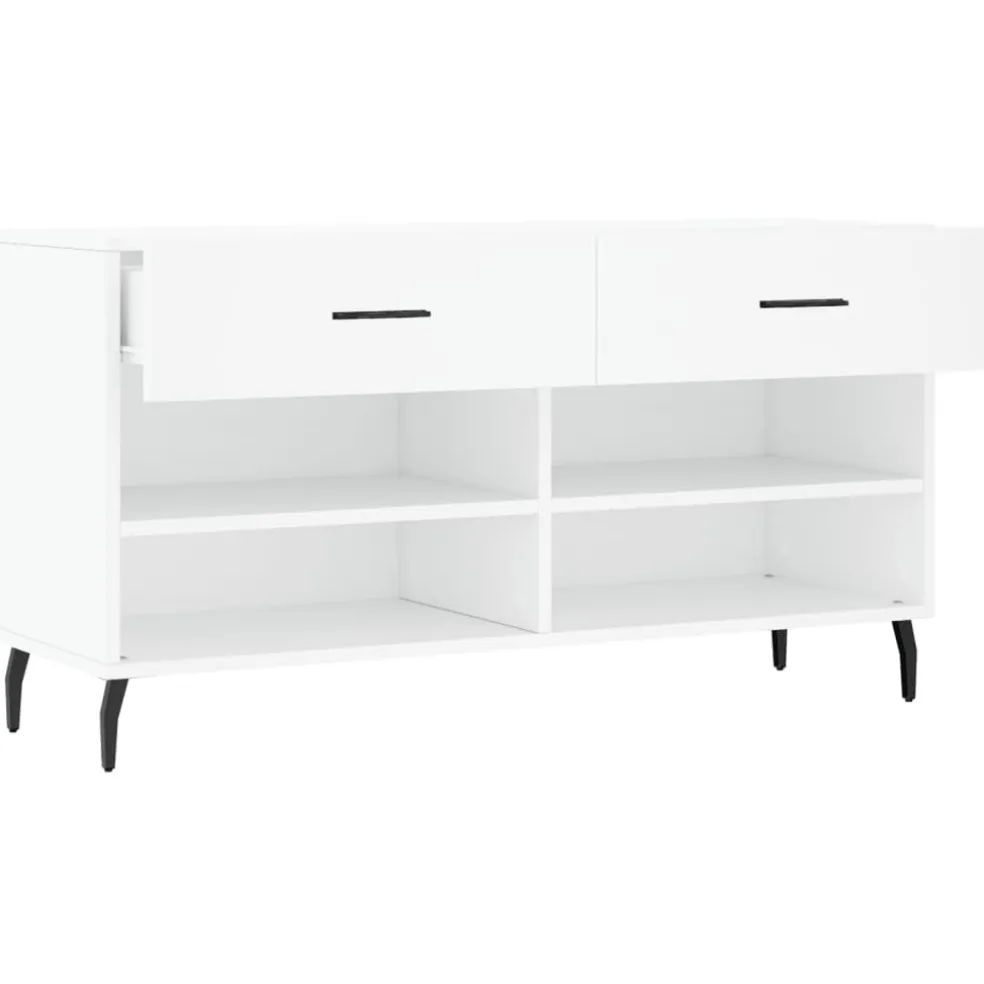 vidaXL Schoenenbank 102x35x55 cm bewerkt hout wit