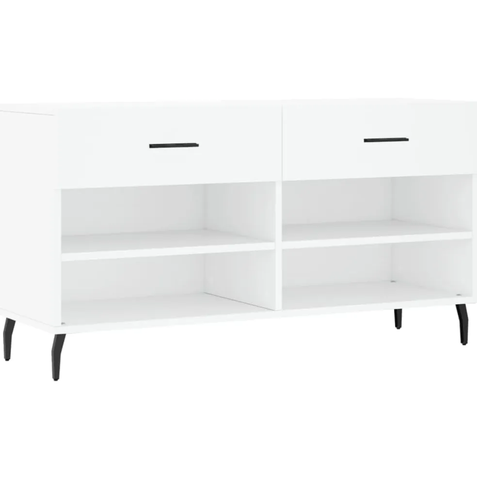 vidaXL Schoenenbank 102x35x55 cm bewerkt hout wit