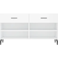 vidaXL Schoenenbank 102x35x55 cm bewerkt hout wit