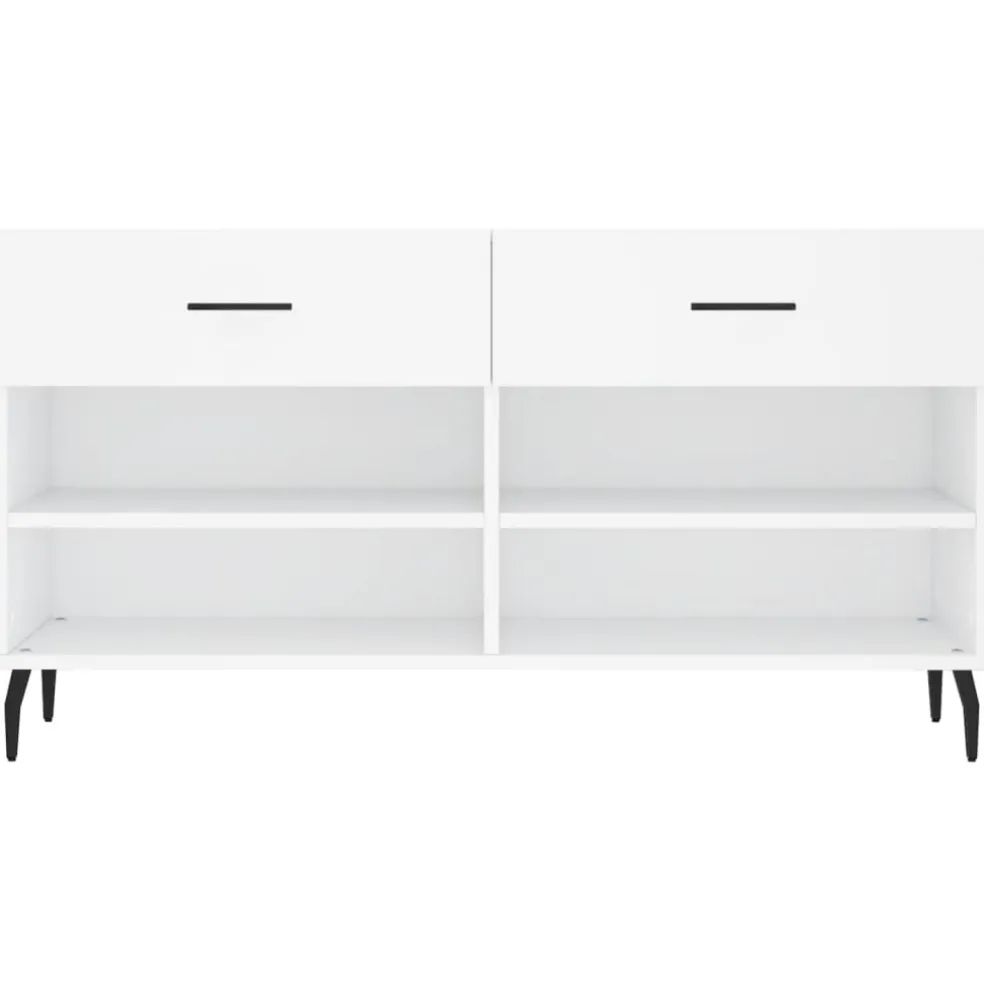 vidaXL Schoenenbank 102x35x55 cm bewerkt hout wit