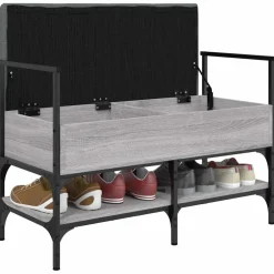 vidaXL Schoenenbank 85,5x42x57,5 cm bewerkt hout grijs sonoma