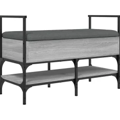 vidaXL Schoenenbank 85,5x42x57,5 cm bewerkt hout grijs sonoma