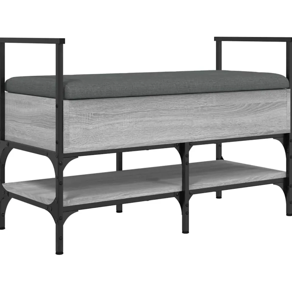 vidaXL Schoenenbank 85,5x42x57,5 cm bewerkt hout grijs sonoma