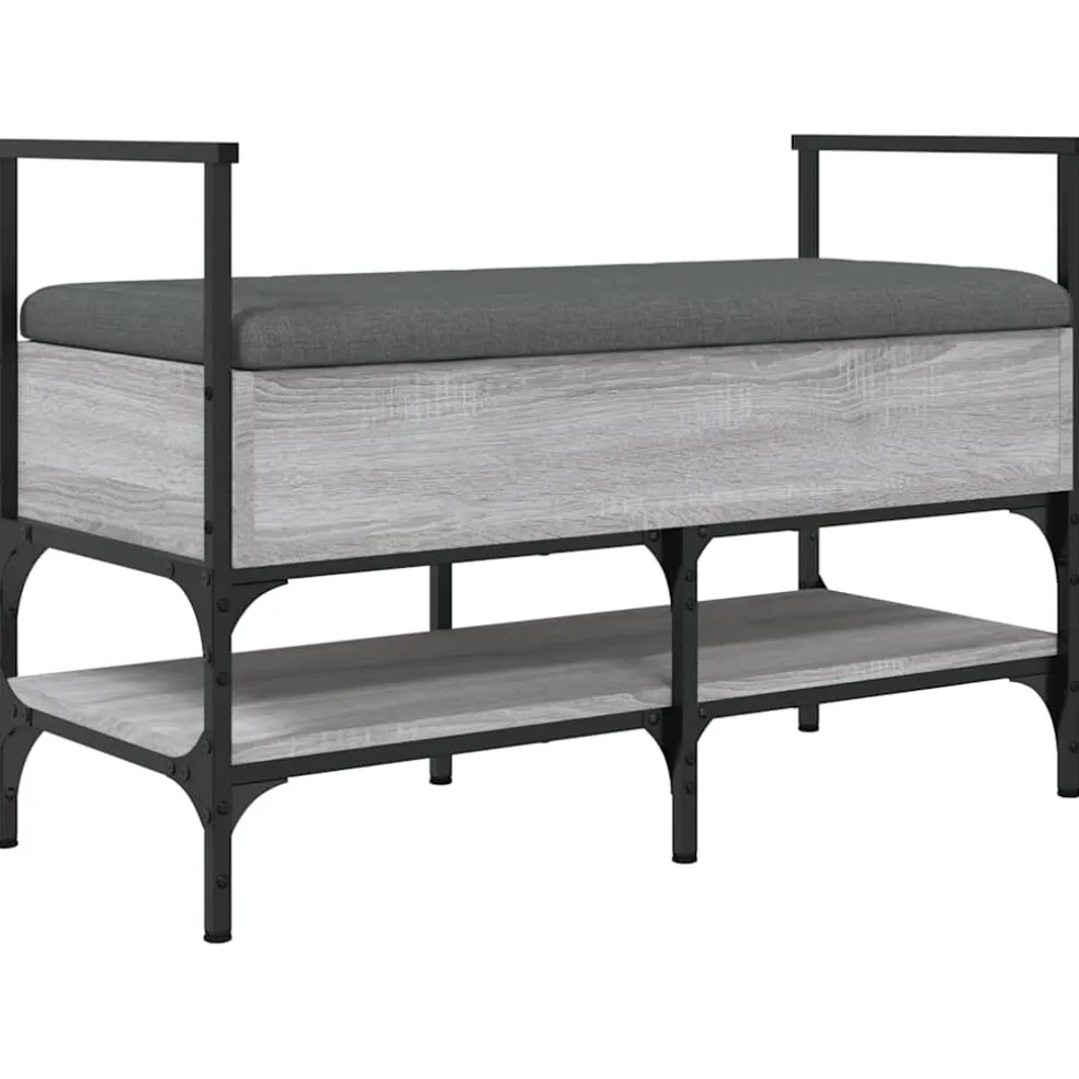 vidaXL Schoenenbank 85,5x42x57,5 cm bewerkt hout grijs sonoma