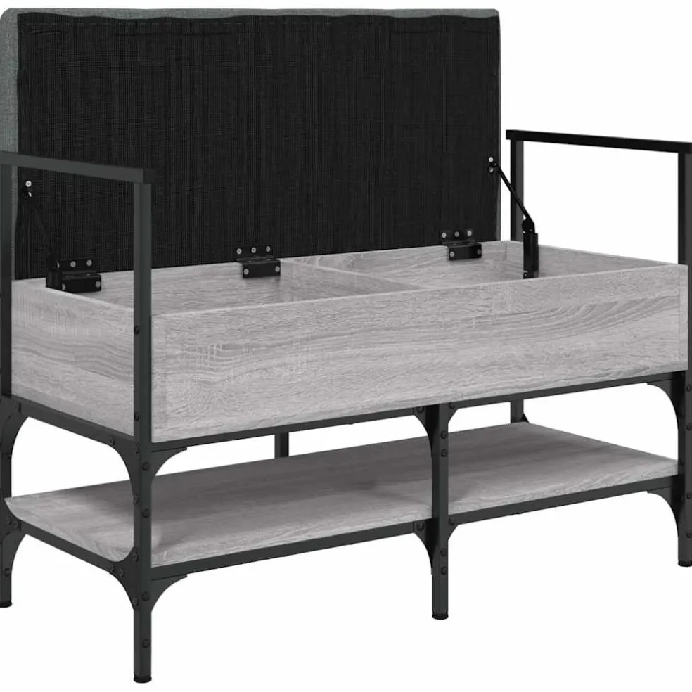 vidaXL Schoenenbank 85,5x42x57,5 cm bewerkt hout grijs sonoma