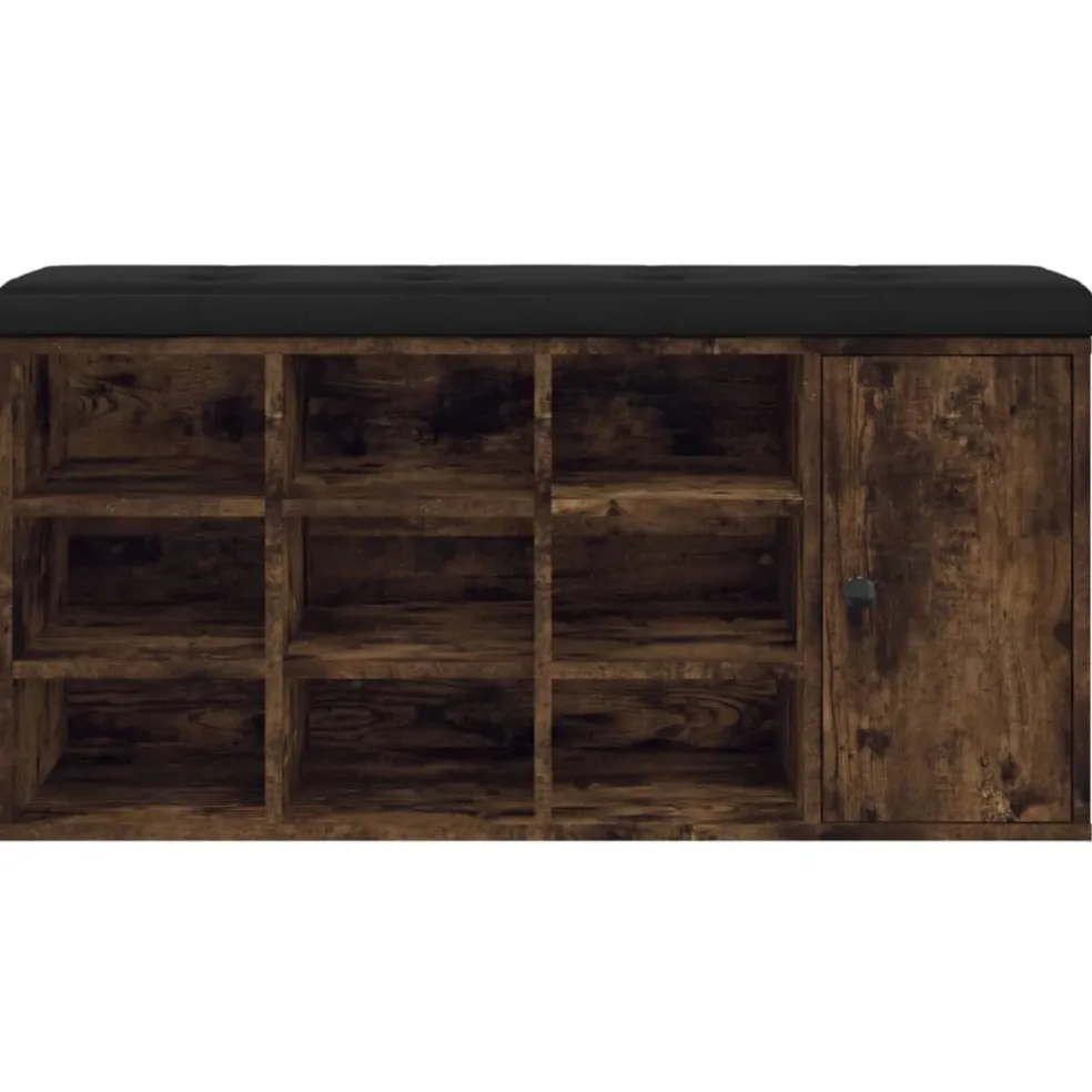 vidaXL Schoenenbank 102x32x50 cm bewerkt hout gerookt eikenkleurig
