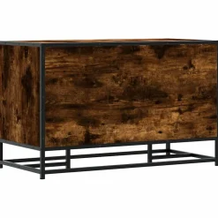 vidaXL Schoenenbank 84x40x53,5 cm bewerkt hout en metaal gerookt eiken