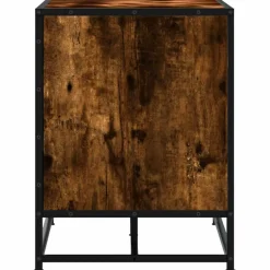 vidaXL Schoenenbank 84x40x53,5 cm bewerkt hout en metaal gerookt eiken