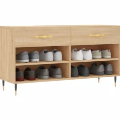 vidaXL Schoenenbank 102x35x55 cm bewerkt hout sonoma eikenkleurig