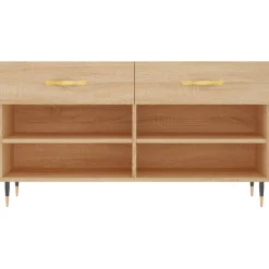 vidaXL Schoenenbank 102x35x55 cm bewerkt hout sonoma eikenkleurig