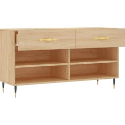 vidaXL Schoenenbank 102x35x55 cm bewerkt hout sonoma eikenkleurig