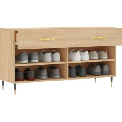 vidaXL Schoenenbank 102x35x55 cm bewerkt hout sonoma eikenkleurig