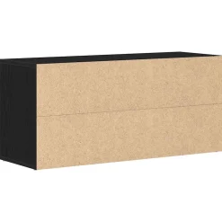 vidaXL Schoenenbank 100x35x45 cm bewerkt hout zwart eikenkleurig