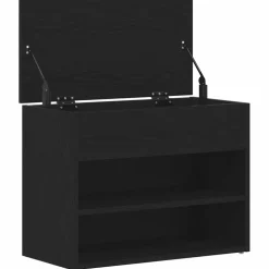 vidaXL Schoenenbank 60 x 30 x 45 cm Bewerkt hout Zwart Eiken