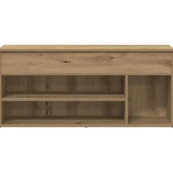 vidaXL Schoenenbank 102x30,5x45 cm bewerkt hout artisanaal eikenkleur