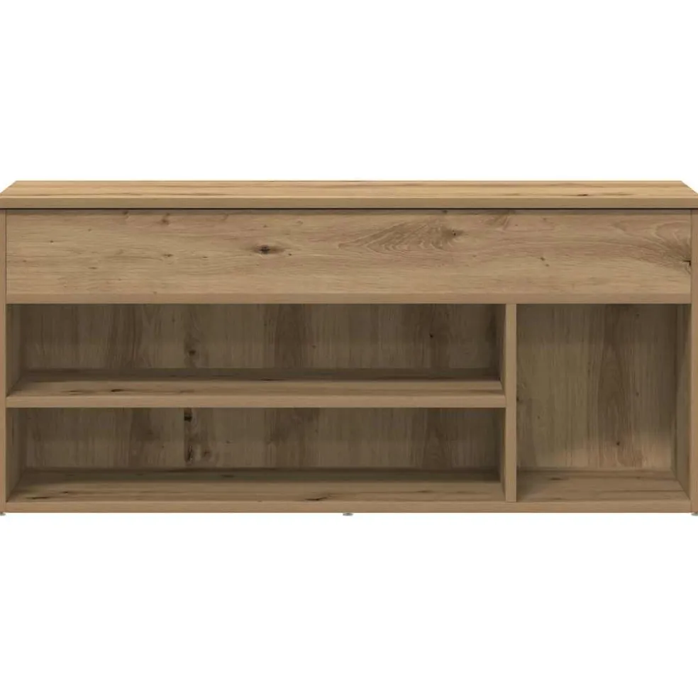 vidaXL Schoenenbank 102x30,5x45 cm bewerkt hout artisanaal eikenkleur