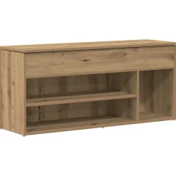vidaXL Schoenenbank 102x30,5x45 cm bewerkt hout artisanaal eikenkleur