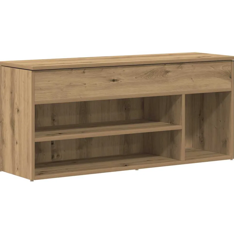 vidaXL Schoenenbank 102x30,5x45 cm bewerkt hout artisanaal eikenkleur