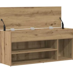 vidaXL Schoenenbank 102x30,5x45 cm bewerkt hout artisanaal eikenkleur