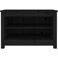 vidaXL Schoenenbank 70x38x45,5 cm massief grenenhout zwart
