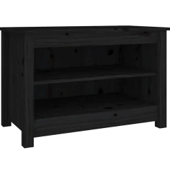 vidaXL Schoenenbank 70x38x45,5 cm massief grenenhout zwart