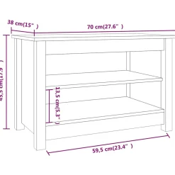 vidaXL Schoenenbank 70x38x45,5 cm massief grenenhout zwart