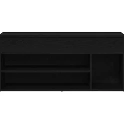 vidaXL Schoenenbank 102x30,5x45 cm spaanplaat zwart eikenkleurig