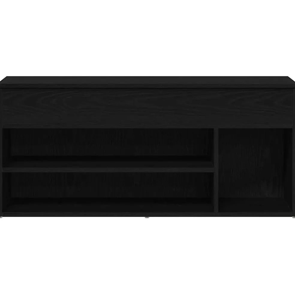 vidaXL Schoenenbank 102x30,5x45 cm spaanplaat zwart eikenkleurig