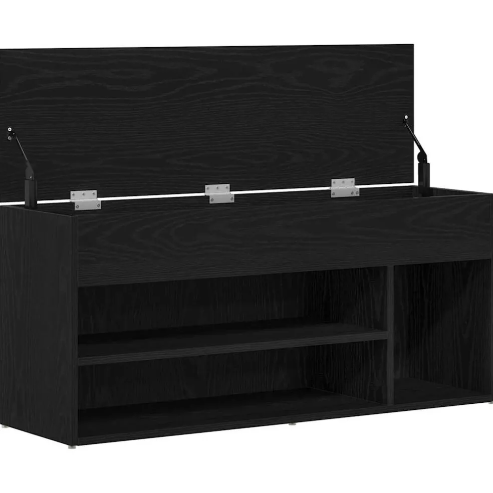 vidaXL Schoenenbank 102x30,5x45 cm spaanplaat zwart eikenkleurig