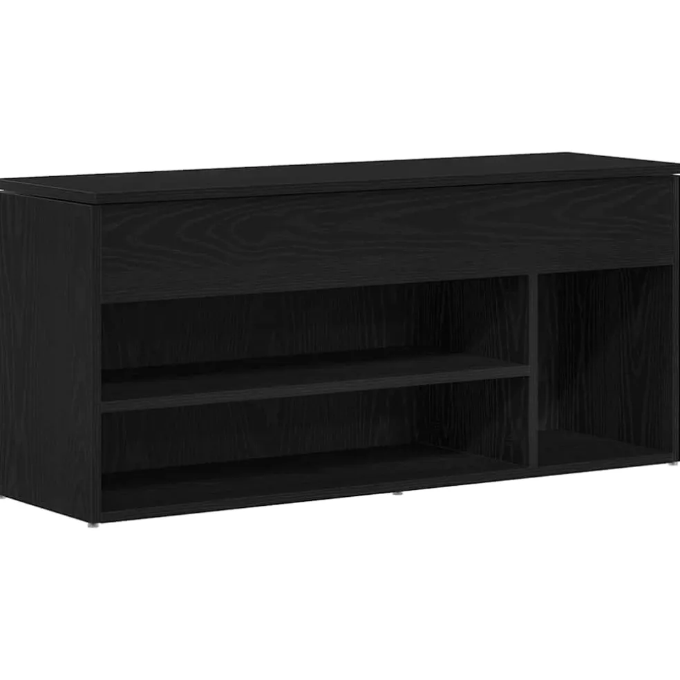 vidaXL Schoenenbank 102x30,5x45 cm spaanplaat zwart eikenkleurig